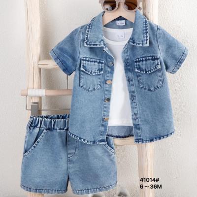 Baby Boy Denim Outfit Set (3–18 Months) – Casual 3-Piece Set