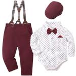 Baby Boy Formal Suspender Outfit Set with Bow Tie & Cap